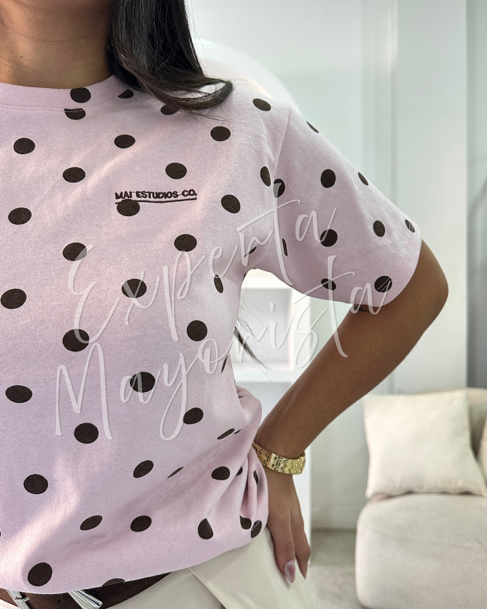 remera lunares con bordado remera lunares con bordado