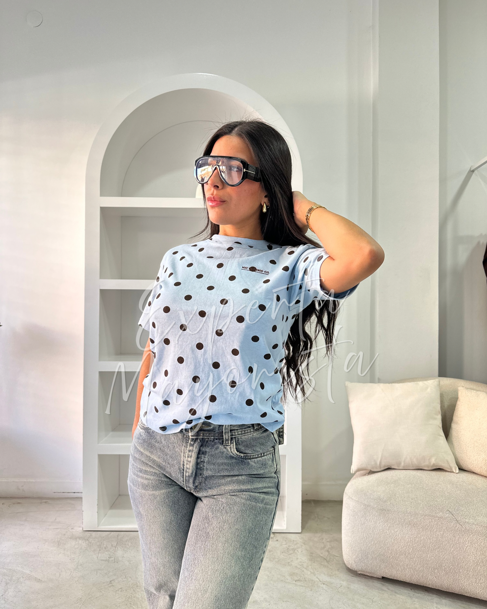 remera lunares con bordado remera lunares con bordado