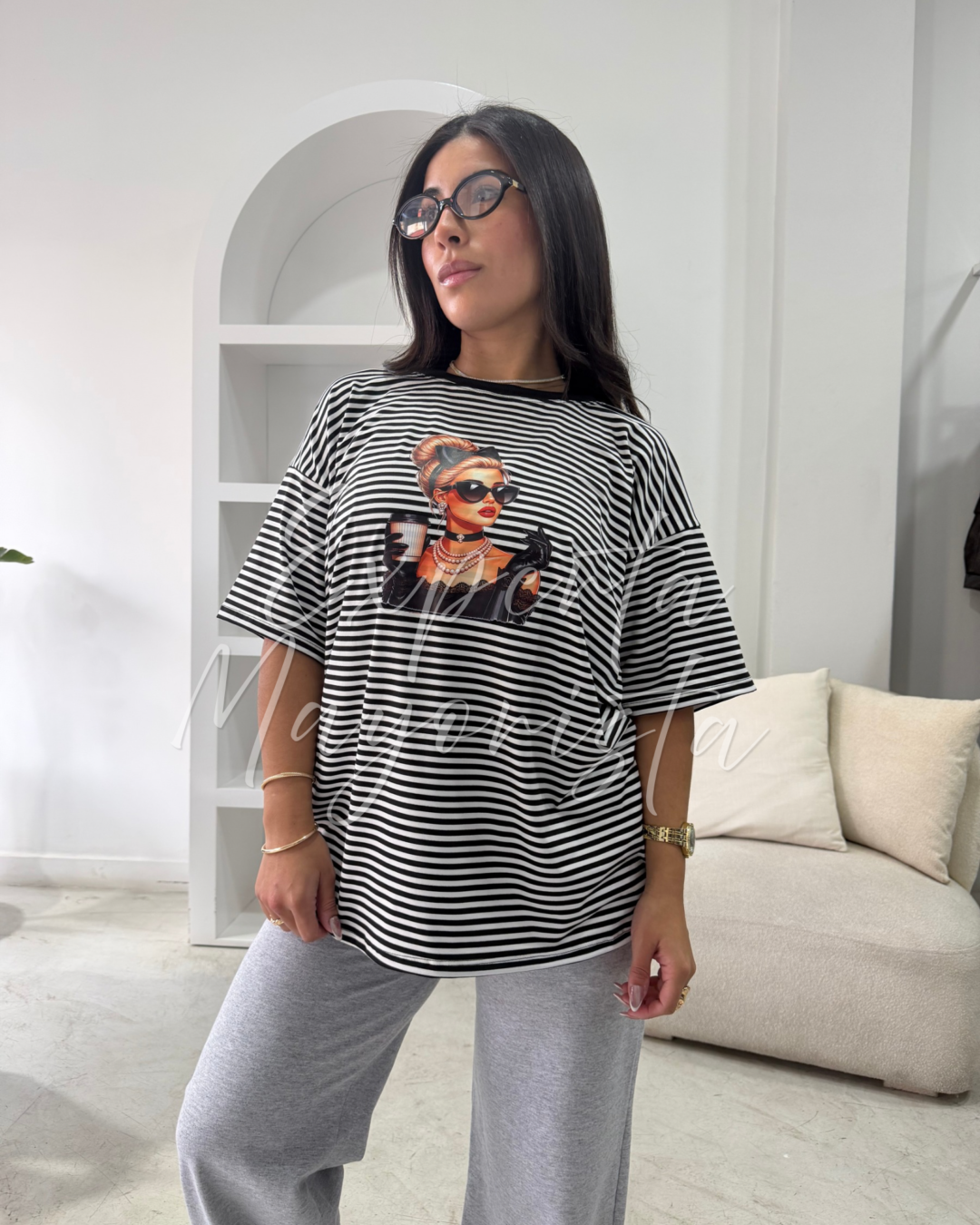 remeron rayado con estampado