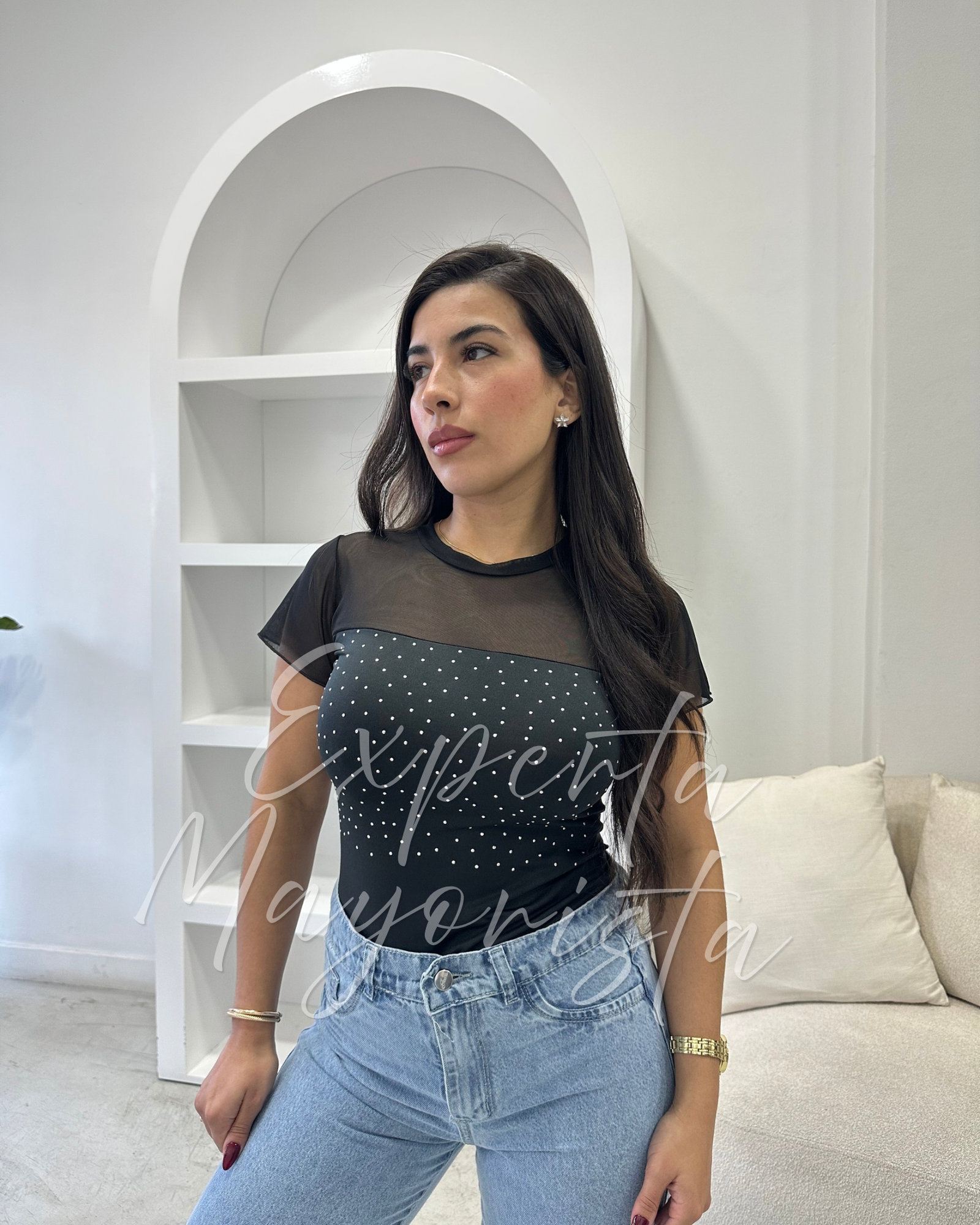 body micro tul con lycra strass